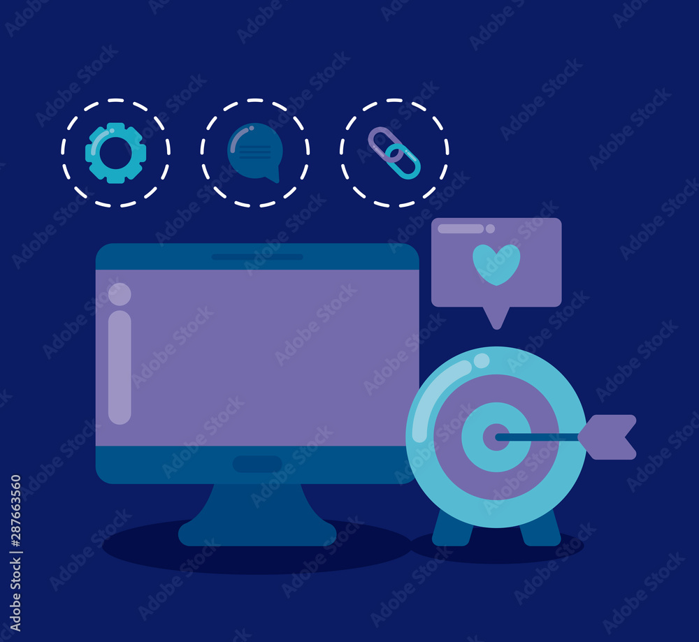 computer desk with social media icons computer desk with social media icons