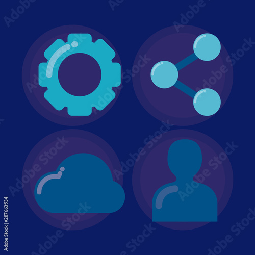 set icons of social media