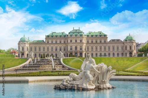 Beautiful view of the Belvedere Palace in Vienna, Austria