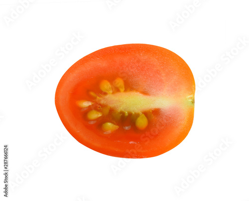 Tomato vegetable slice isolated on white background