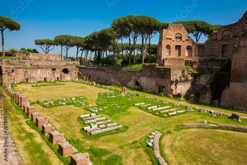 Canvas Print The Stadium of Domitian on the Palatine Hill in Rome