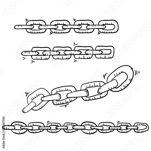 doodle chain collection illustration handdrawn cartoon style