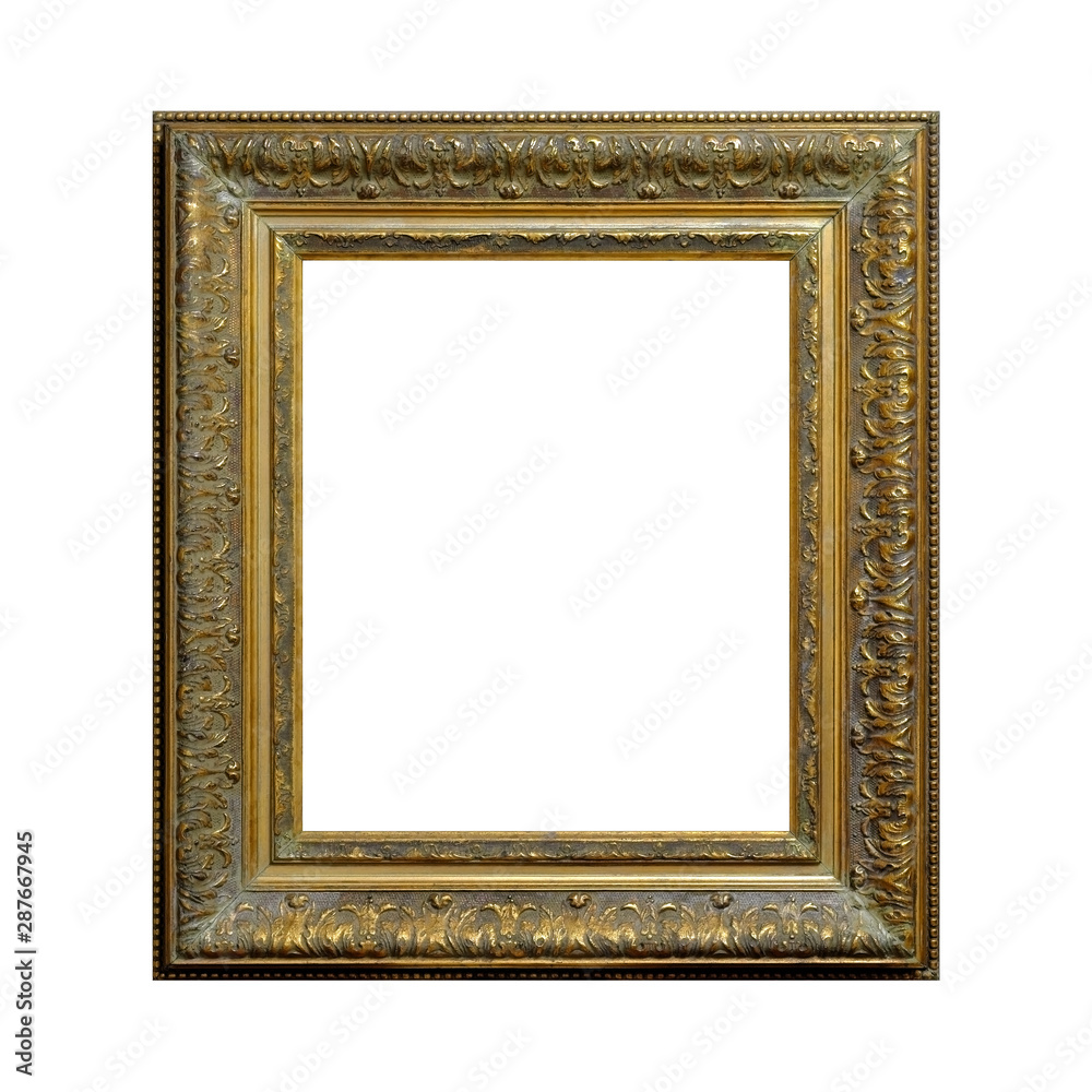 antique golden frame isolated on white background antique golden frame isolated on white background
