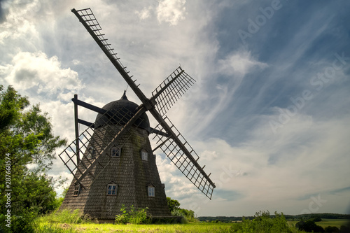 old wooden windmill