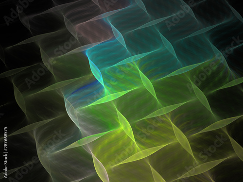 Abstract 3d Background Image, Graphic 3d Surface Illustration, Lines and Symmetrical Patterns, Colorful Transparent Pixel Array, Holographic Square Patterns, Modern Digital Fractal Mosaic.
