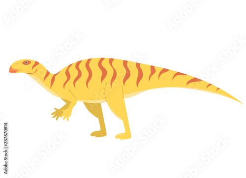 Iguanodon in cartoon style Isolated on a white background. Vector graphics. © Екатерина Зирина