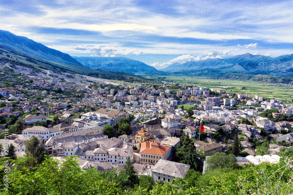 Cityscape of Gjirokaster in Albania