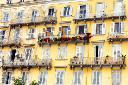 Yellow Building in the Center of Corfu, Greece