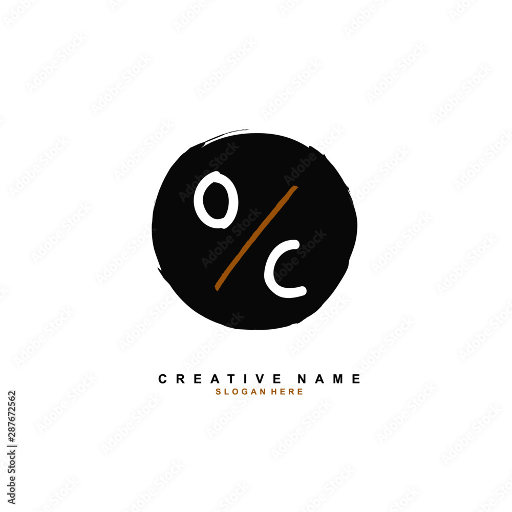 O C OC Initial logo template vector. Letter logo concept with background template.