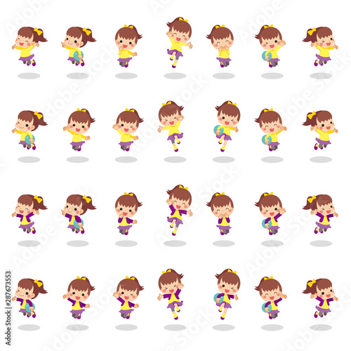 元気に遊びまわる女の子ポーズ集 Stock Vector Adobe Stock 元気に遊びまわる女の子ポーズ集 Stock Vector Adobe Stock
