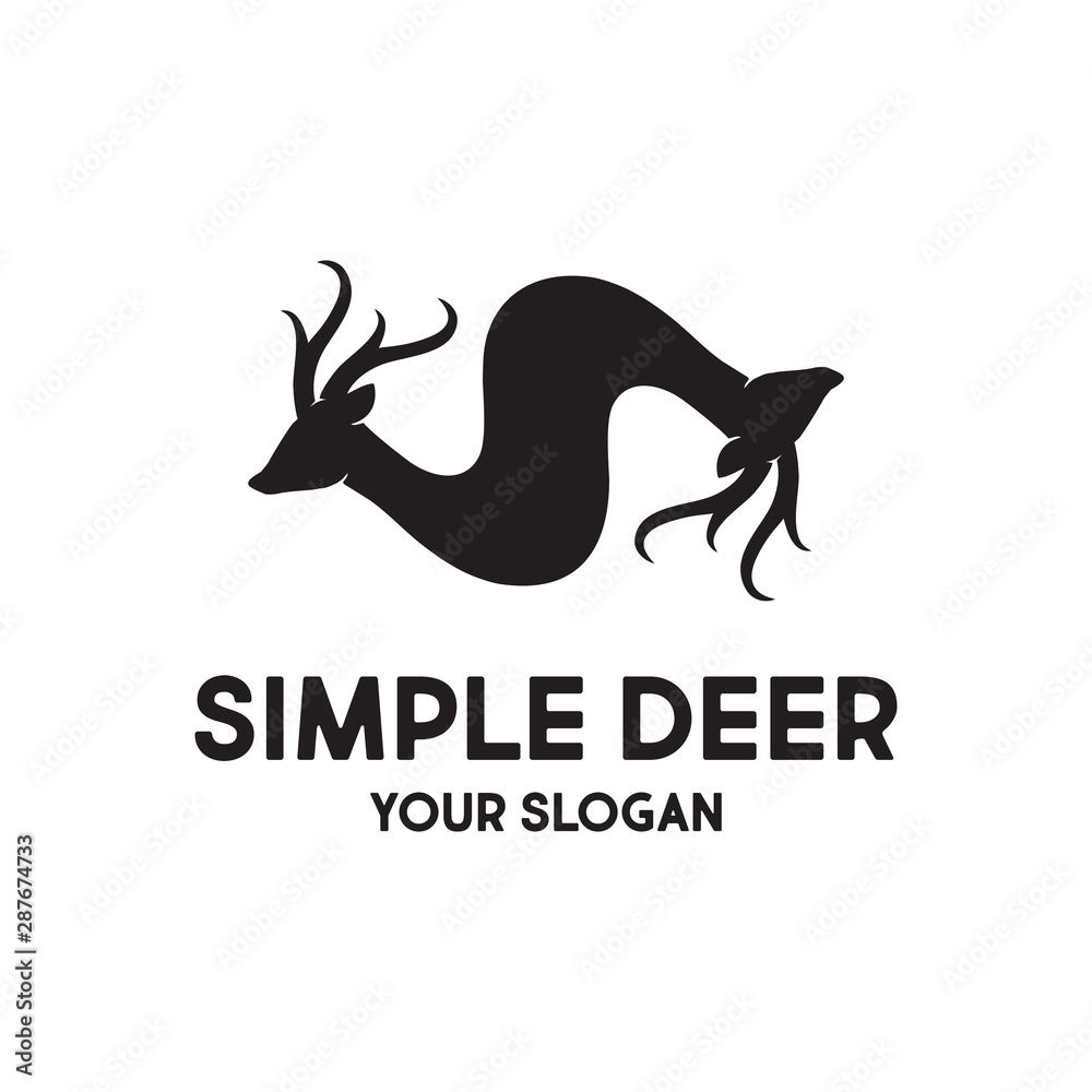 combination of deer and letter S logo combination of deer and letter S logo