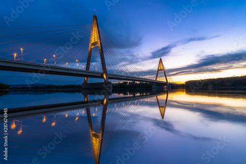 Megyeri bridge in the border of Budapest. M0 highway. Ujpest, Budakalasz photo