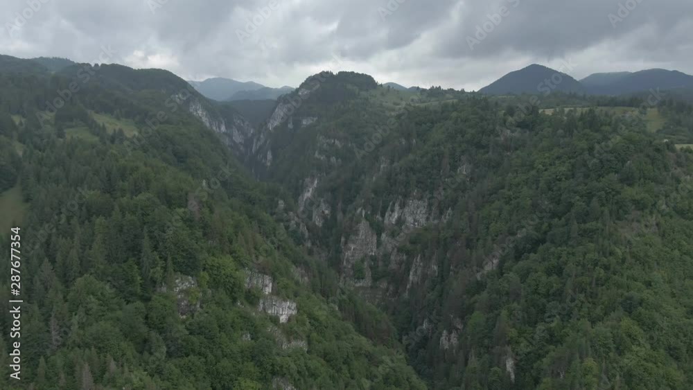 Shooting with the drone over a rocky mountain Shooting with the drone over a rocky mountain