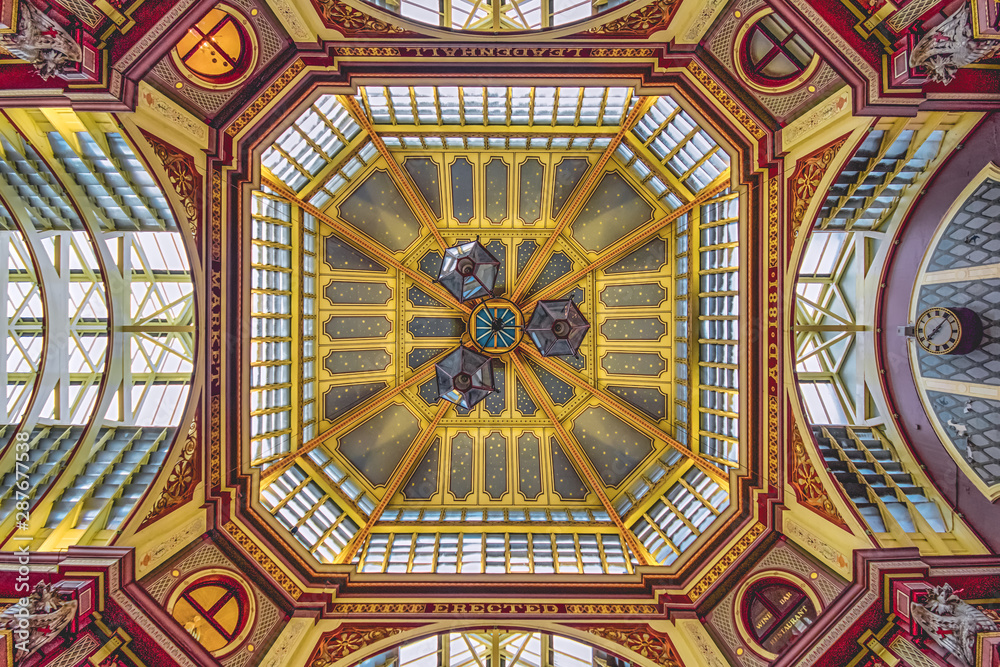 Ladenhall market celling. Colorful, symmetric