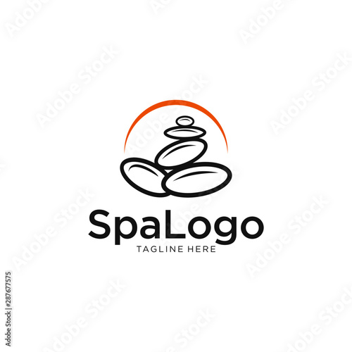 balanced stone logo concept for wellness yoga company