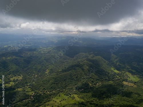 Beautiful aerial landscape view of Costa Ricas Mountains in Barra Honda National Park © Gian