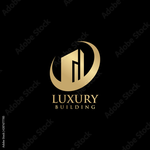 Luxury building logo design vector template