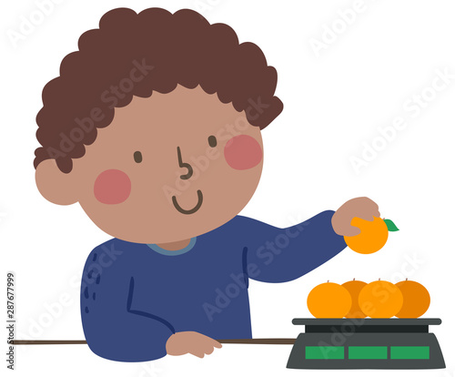 Kid Boy Measurement Kilogram Illustration
