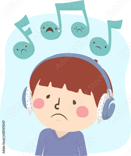 Kid Boy Listen Music Sad Il...
