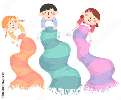 Kids Crochet Top View Illus...