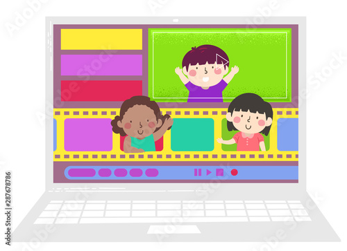 Kids Film Editing Laptop Il...