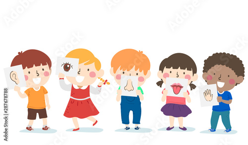 Kids Five Senses Lesson Illustration