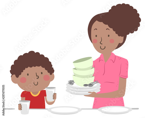 Kid Boy Mom Dining Table Se...