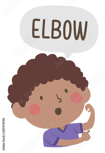 Kid Boy Naming Body Parts Elbow Illustration