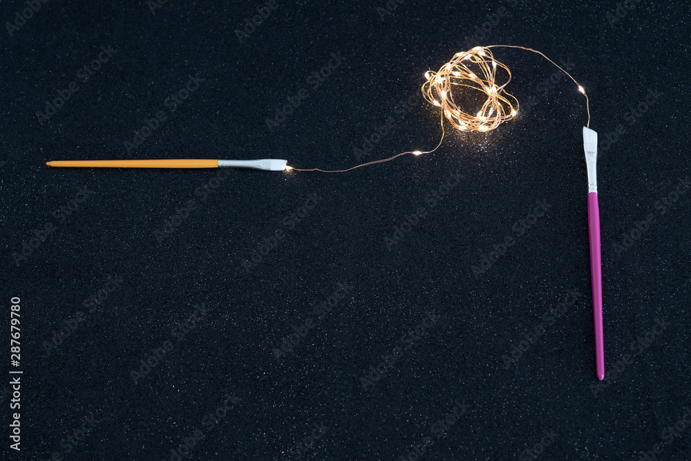 paintbrush painting with light with a set of string led lights paintbrush painting with light with a set of string led lights