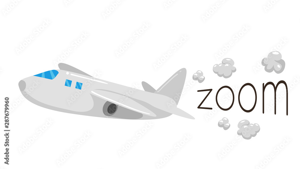 Airplane Onomatopoeia Sound Zoom Illustration