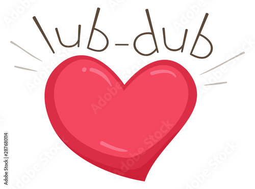 Heart Onomatopoeia Sound Lub Dub Illustration