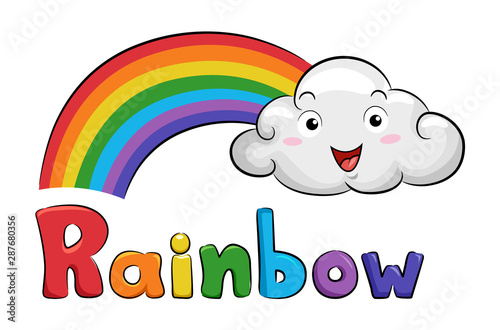 Mascot Cloud Rainbow Illust...