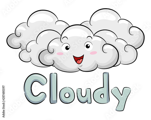 Mascot Cloudy Day Illustration