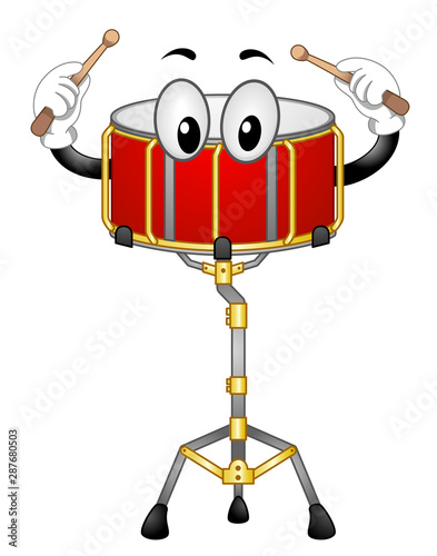 Mascot Snare Drum Illustration