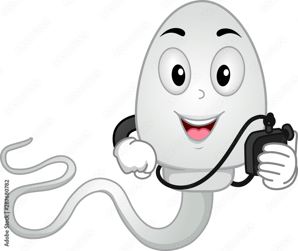 Obraz premium Mascot Sperm Speed Illustration
