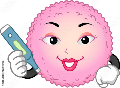 Mascot Egg Cell Thermometer Illustration