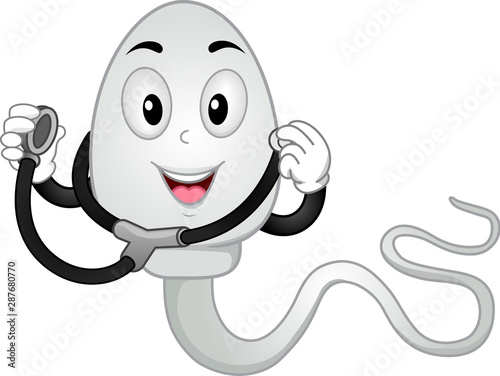 Mascot Sperm Check Up Illus...