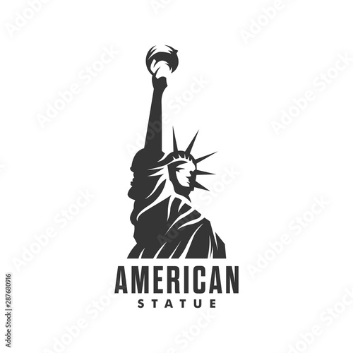 Statue of Liberty logo - vector illustration of design on a light background