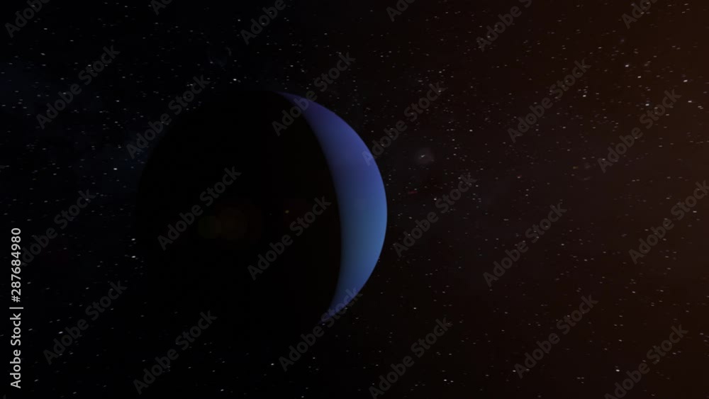 Realistic CGI Neptune Planet Fly-by in 4k.