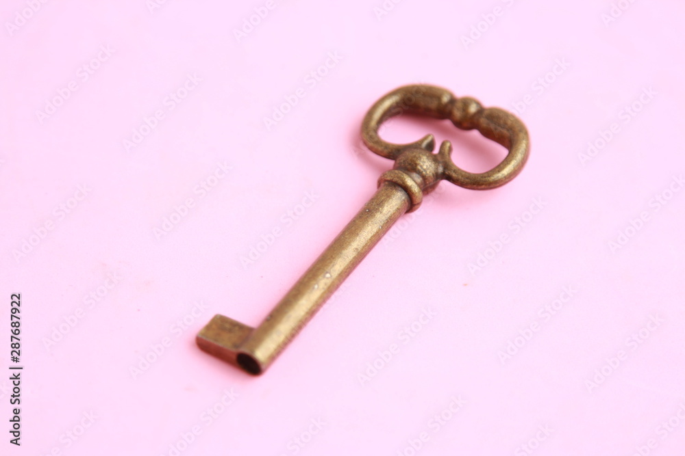 nice antique copper closet key