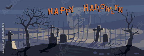 Happy halloween banner template. 
