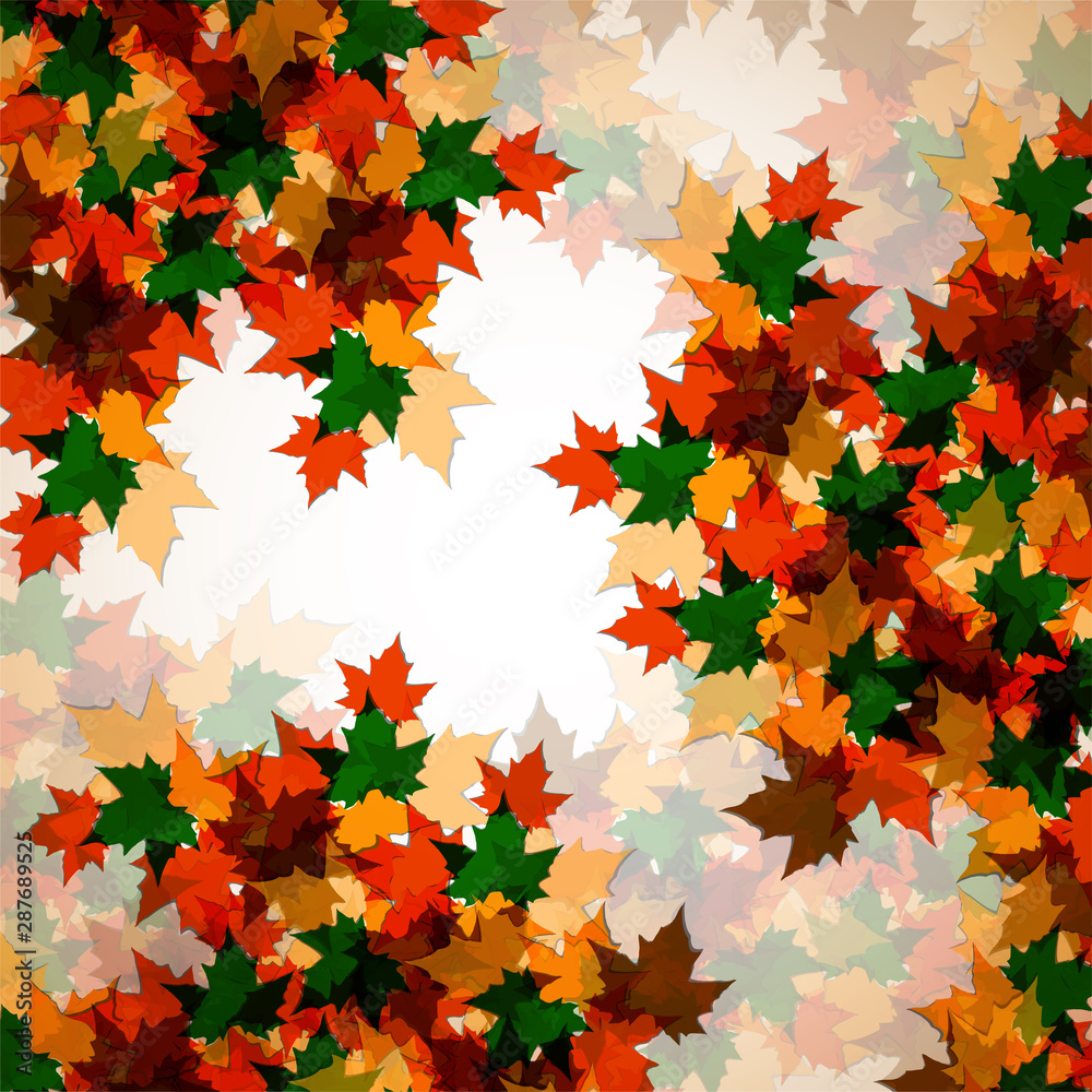 Fototapeta premium Autumn background of maple leaves. Colofrul image, vector illustration eps 10