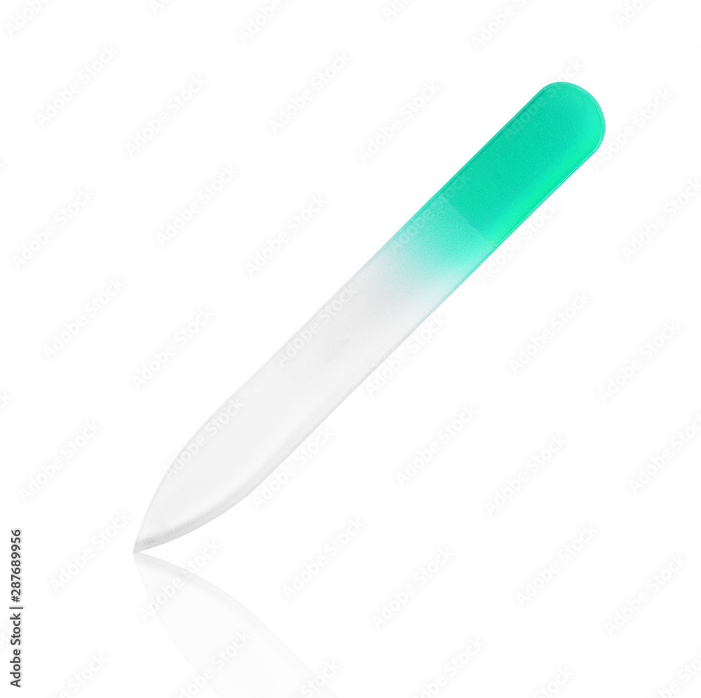 green nail file on isolated white background green nail file on isolated white background