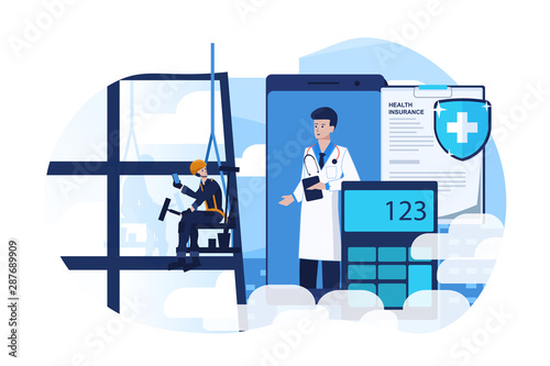 Illustration of health protection insurance for high risk occupation