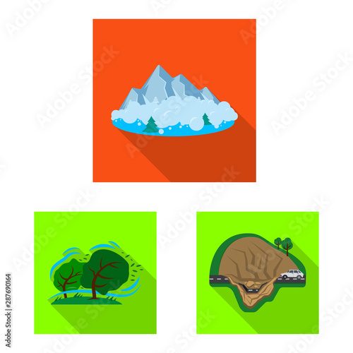 Vector design of natural and disaster sign. Collection of natural and risk stock symbol for web.