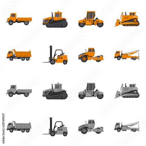 Vector design of build and construction icon. Set of build and machinery stock symbol for web.