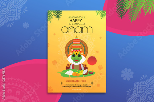 3D Illustration and The Flyer for Onam Celebrations