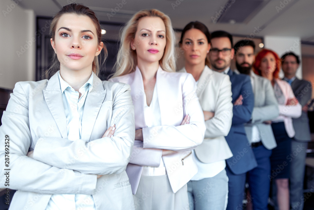 Group of successful business people in office Group of successful business people in office