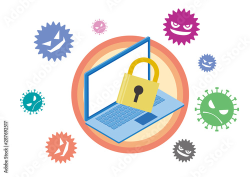 パソコン　PC セキュリティ　ウイルス　ロック