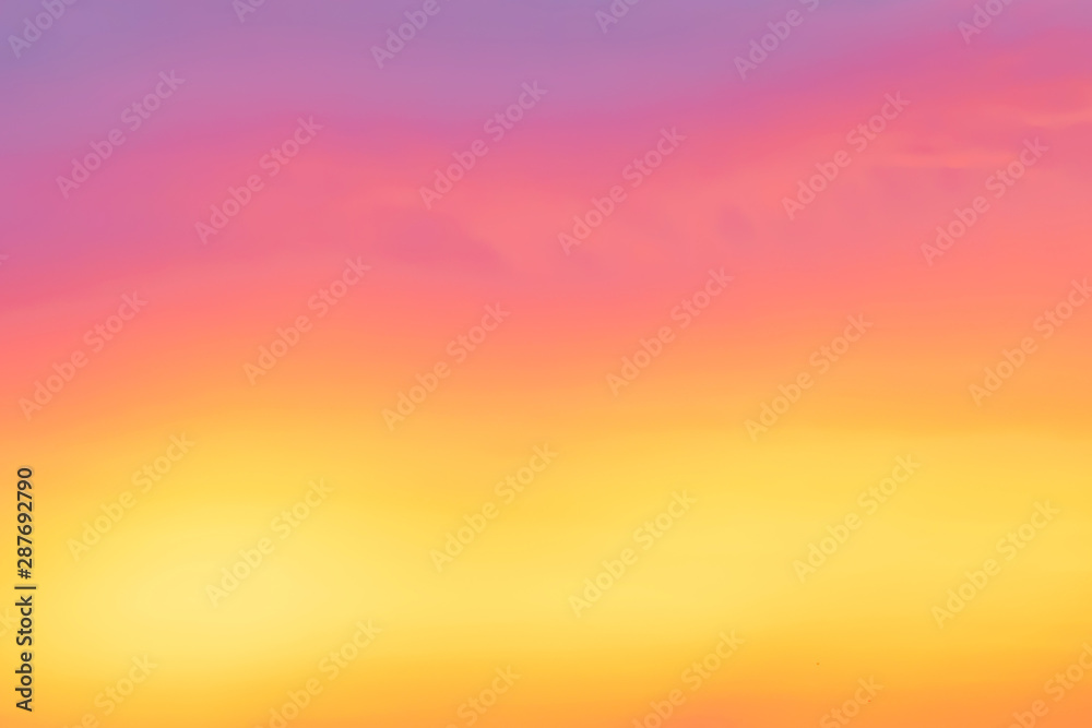 Beautiful of sunset with colorful sky in summer time